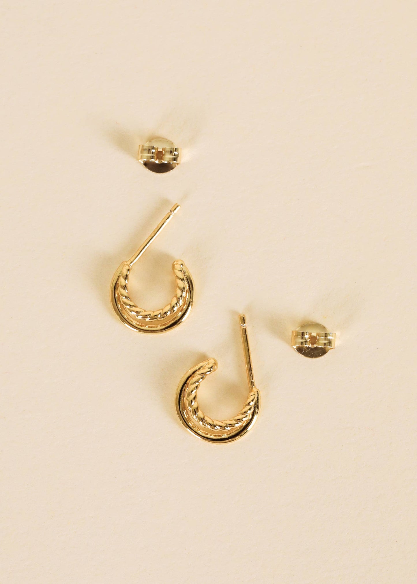 DOUBLE GOLD HOOP EARRINGS