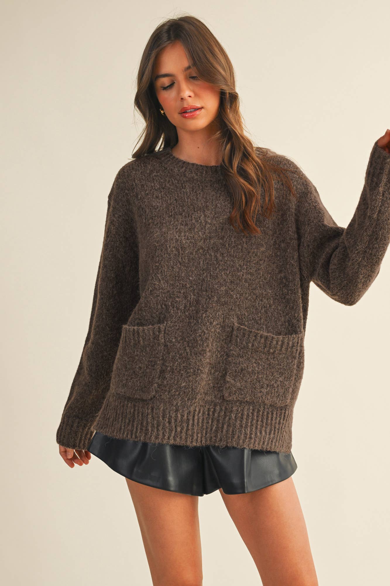 FRONT PATCH POCKET SWEATER