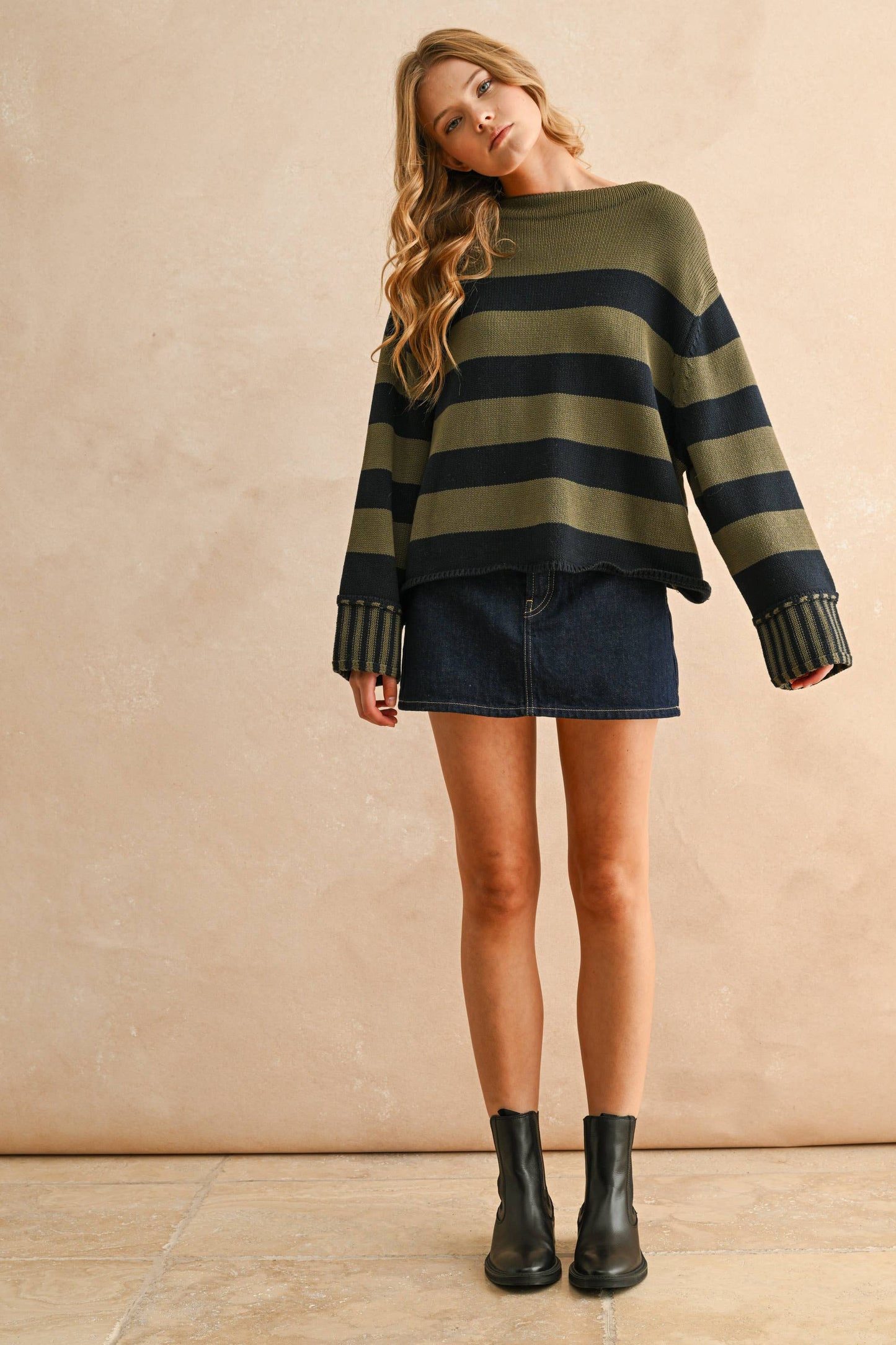 ALL YOURS STRIPED SWEATER TOP