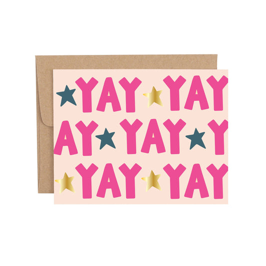 YAY STARS CONGRATULATIONS GREETING CARD