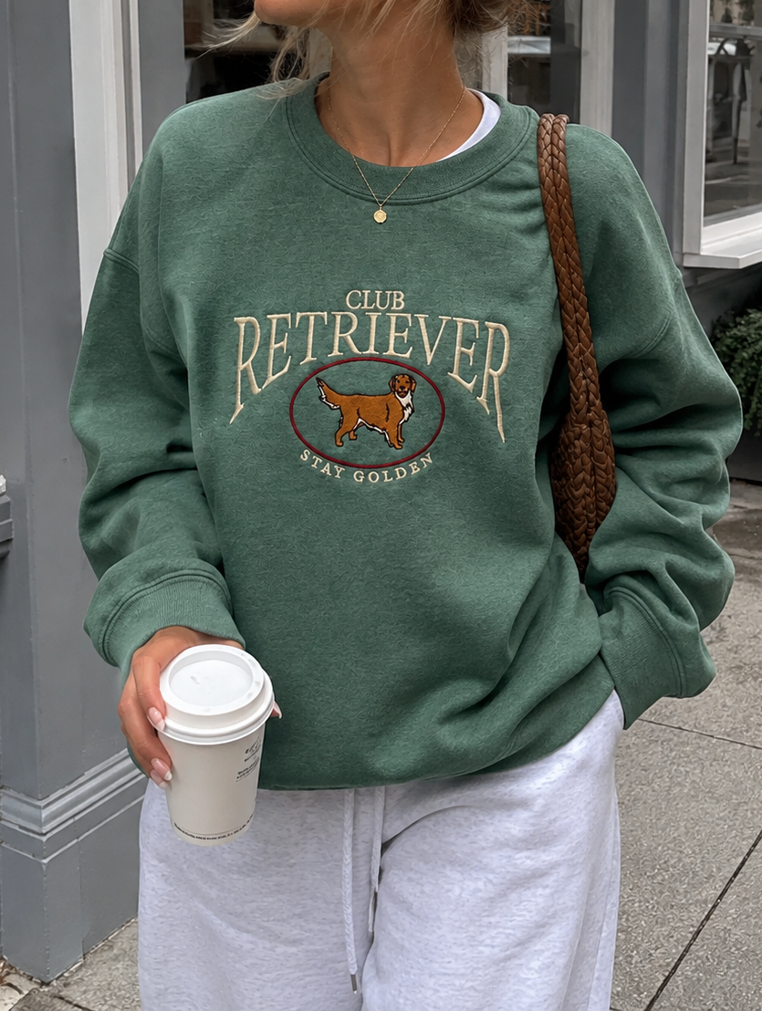 EMBROIDERED RETRIEVER CLUB SWEATSHIRT