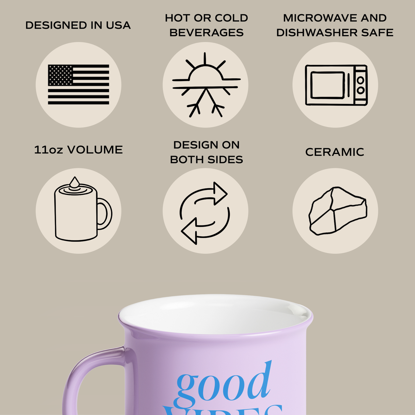 GOOD VIBES ONLY COFFEE MUG