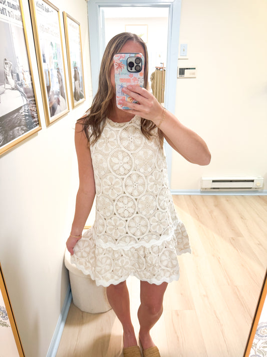 LEIGHTON KNIT FLORAL DRESS