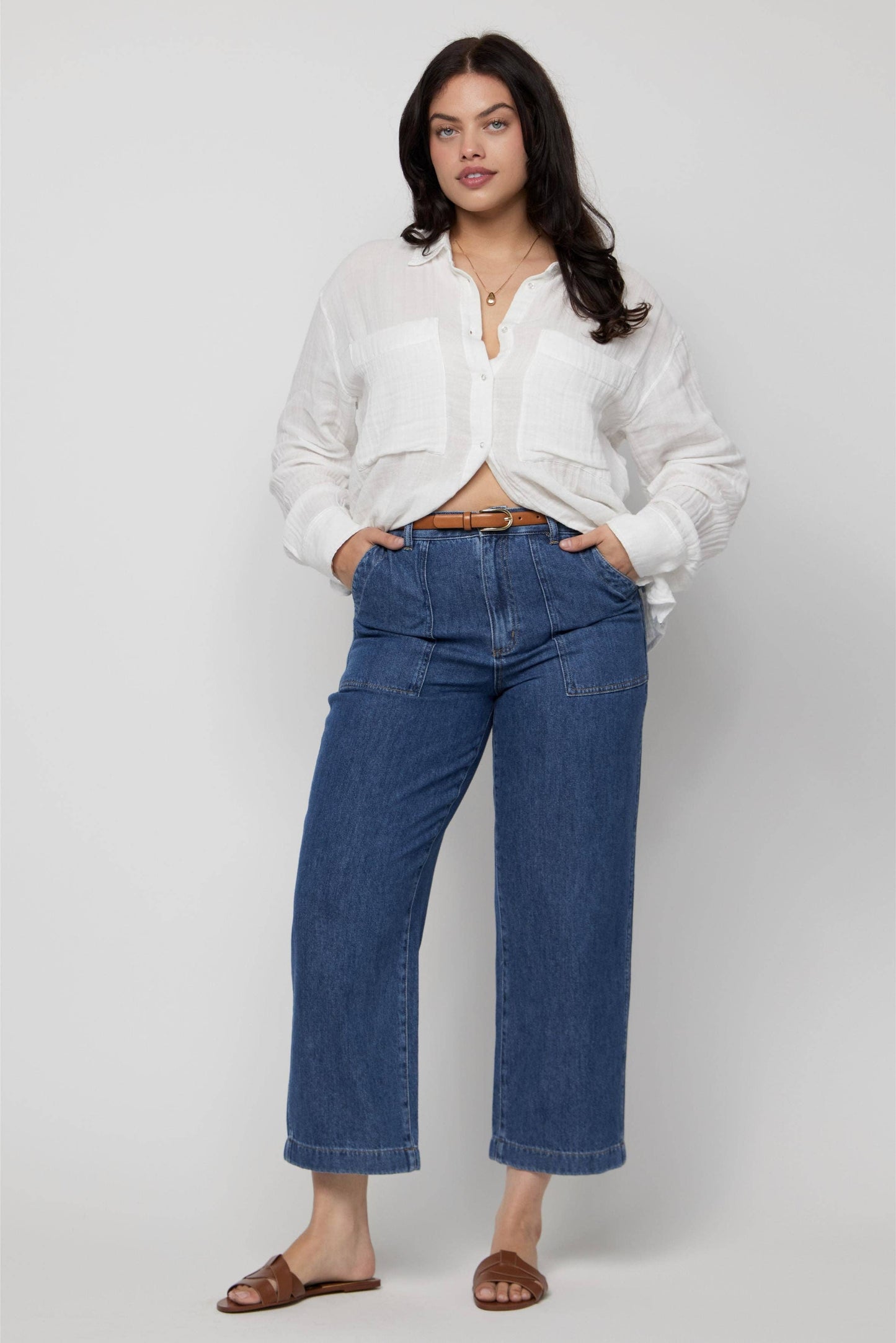 STACY MEDIUM WORN HIGH RISE RELAXED JEAN
