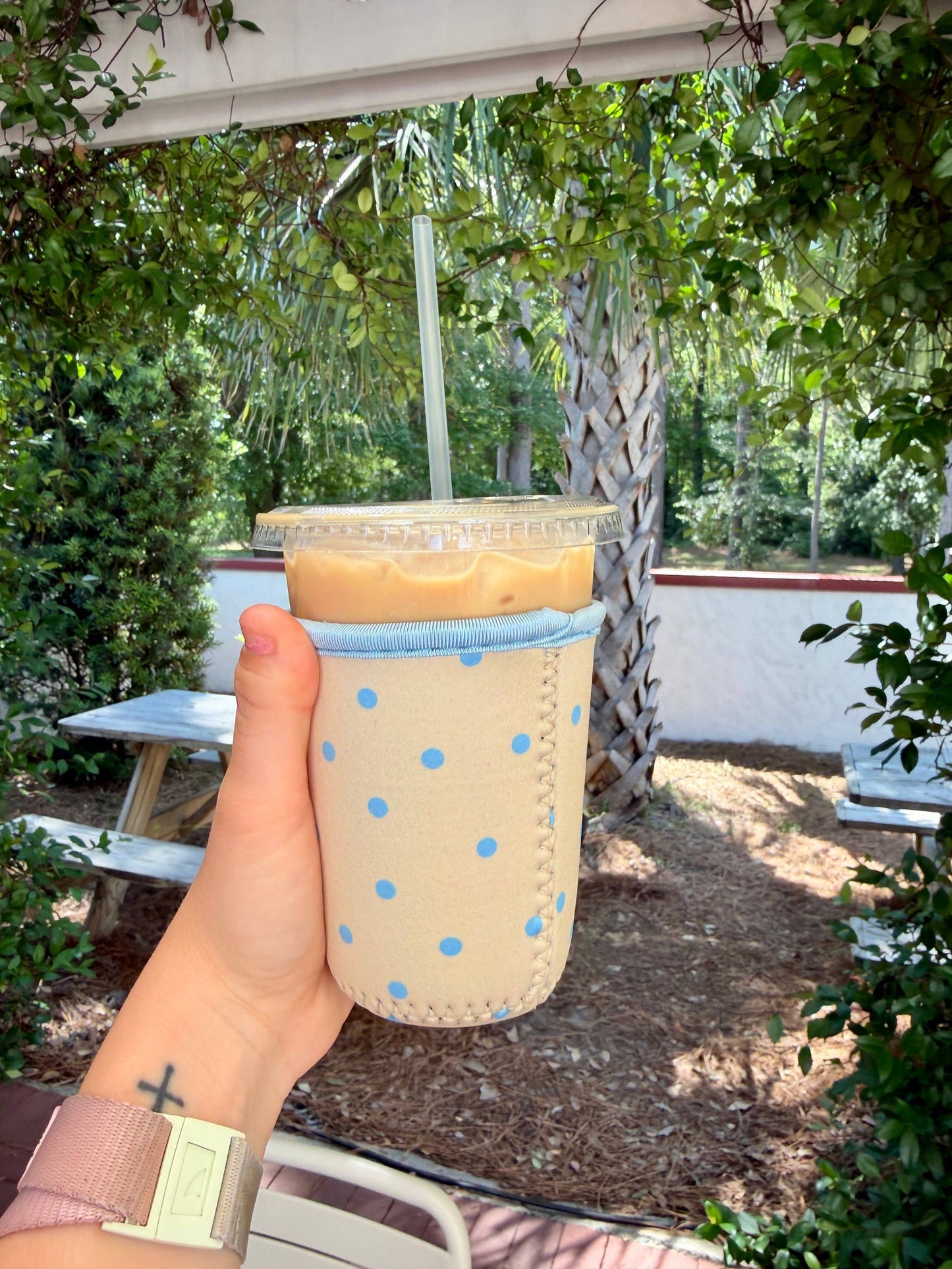 SUNNY POLKA DOT DRINK COOZIE