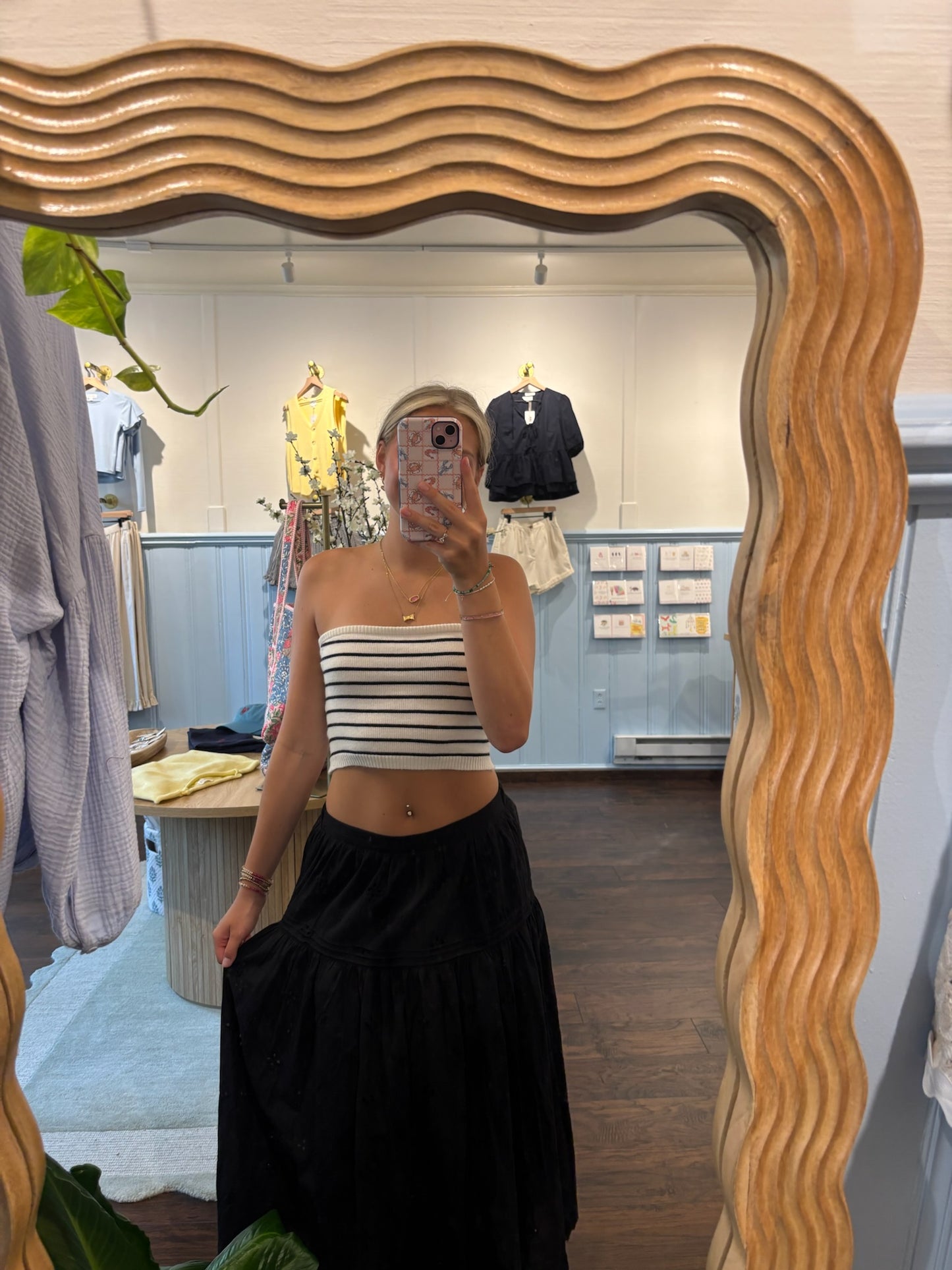 EYELET MAXI SKIRT