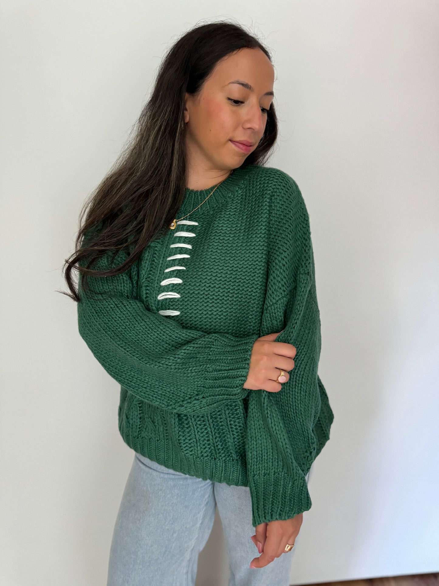 THANKFUL CABLE STITCH SWEATER