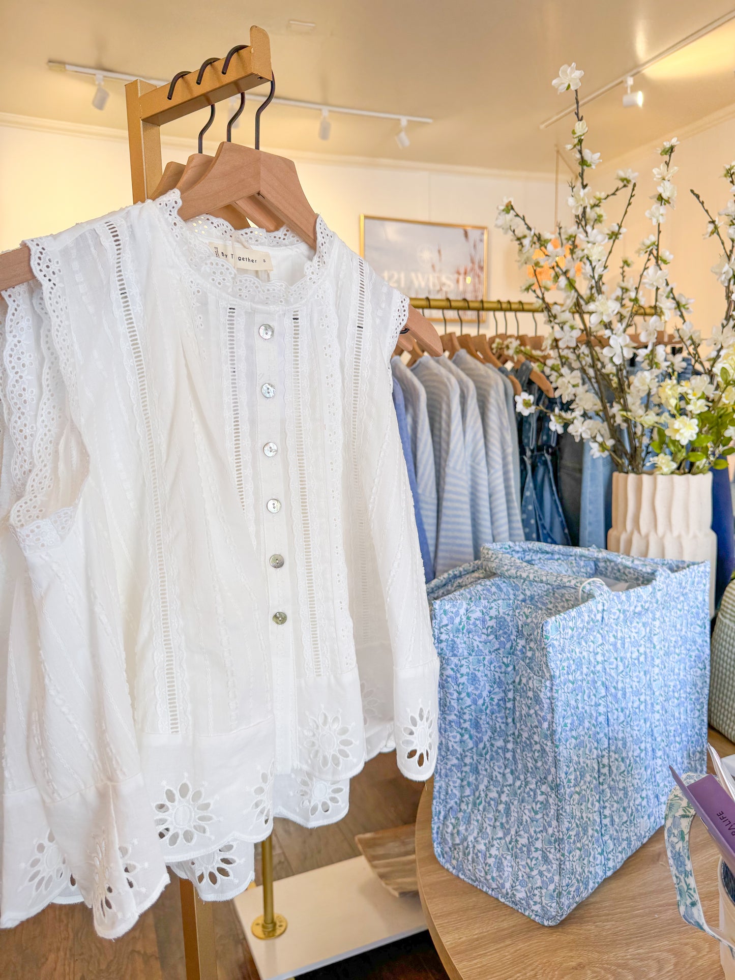 IVORY DAYDREAM EYELET TANK