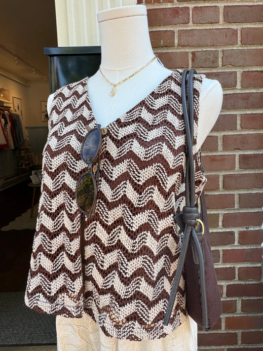 SEASIDE ESPRESSO KNIT TOP