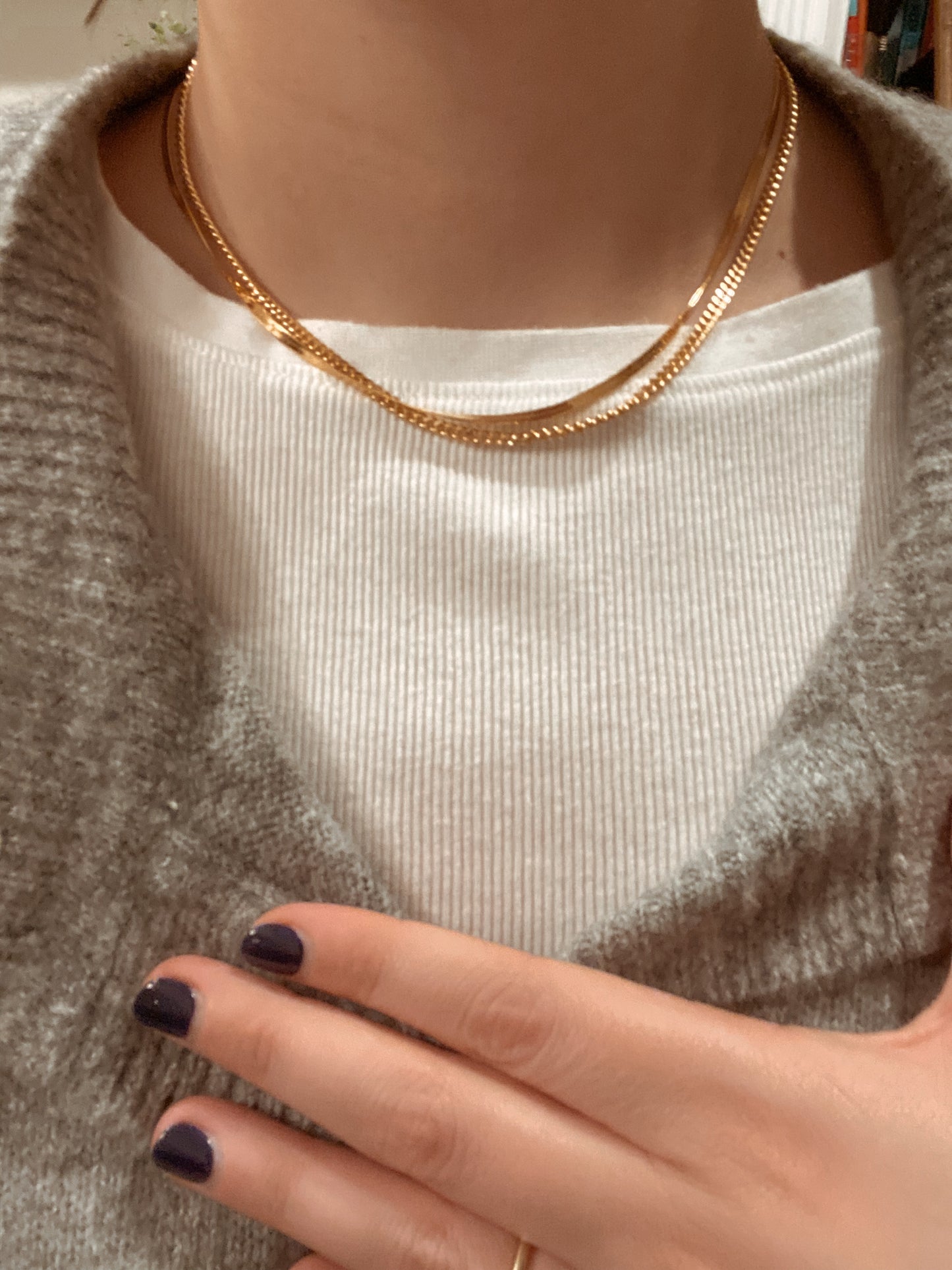 HERRINGBONE NECKLACE GOLD