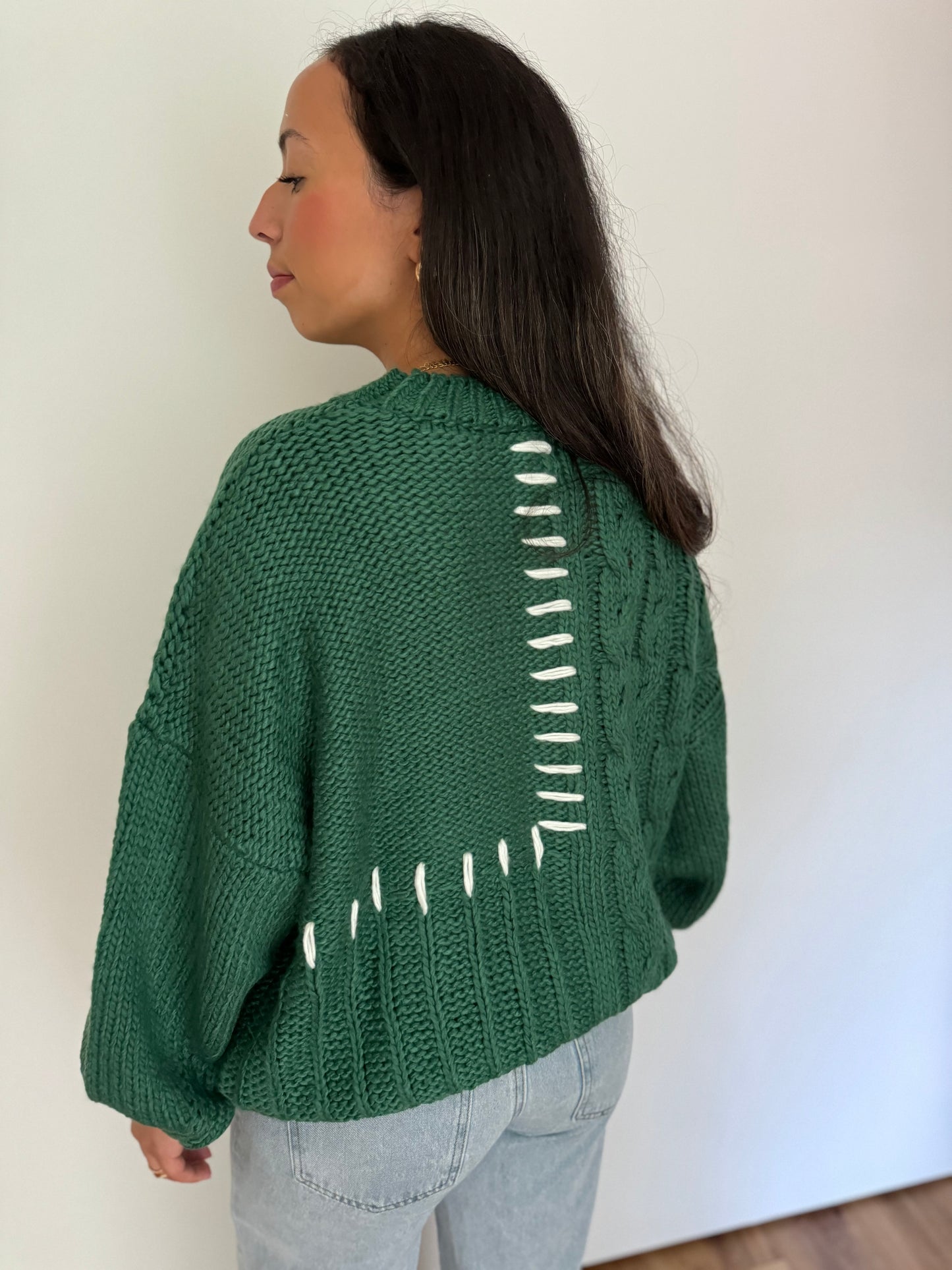 THANKFUL CABLE STITCH SWEATER
