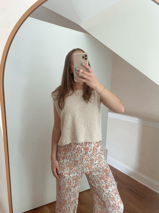 FLORAL HIGH WAISTED PANTS