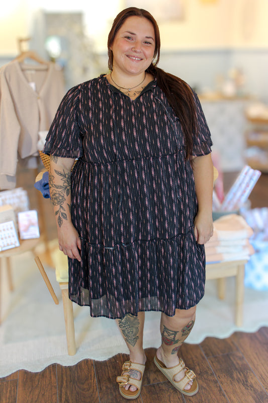 DOUBLE SLEEVE MINI DRESS (EXTENDED SIZING)