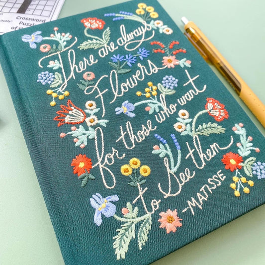 ALWAYS FLOWERS EMBROIDERED JOURNAL