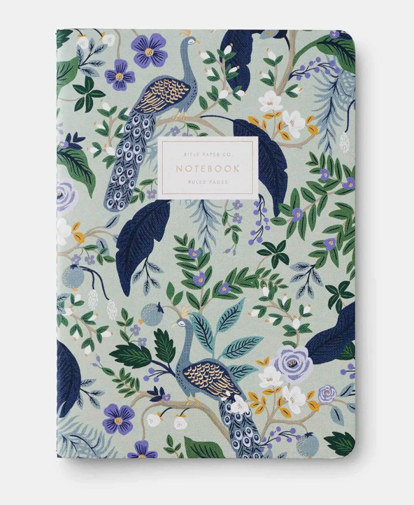 PEACOCK NOTEBOOKS - SET OF 3