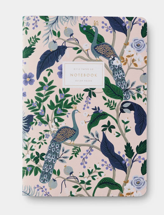 PEACOCK NOTEBOOKS - SET OF 3