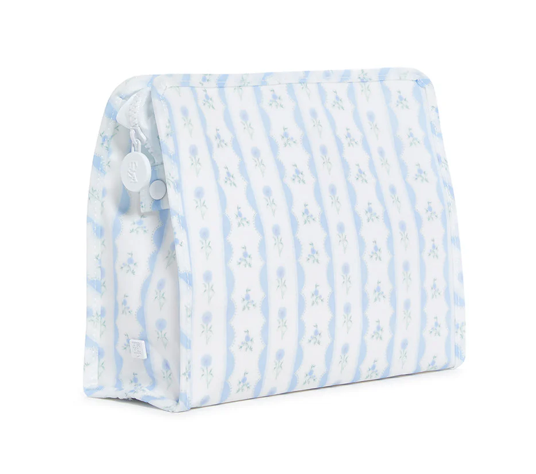ROADIE LARGE BLUE FLORAL ZIP POUCH