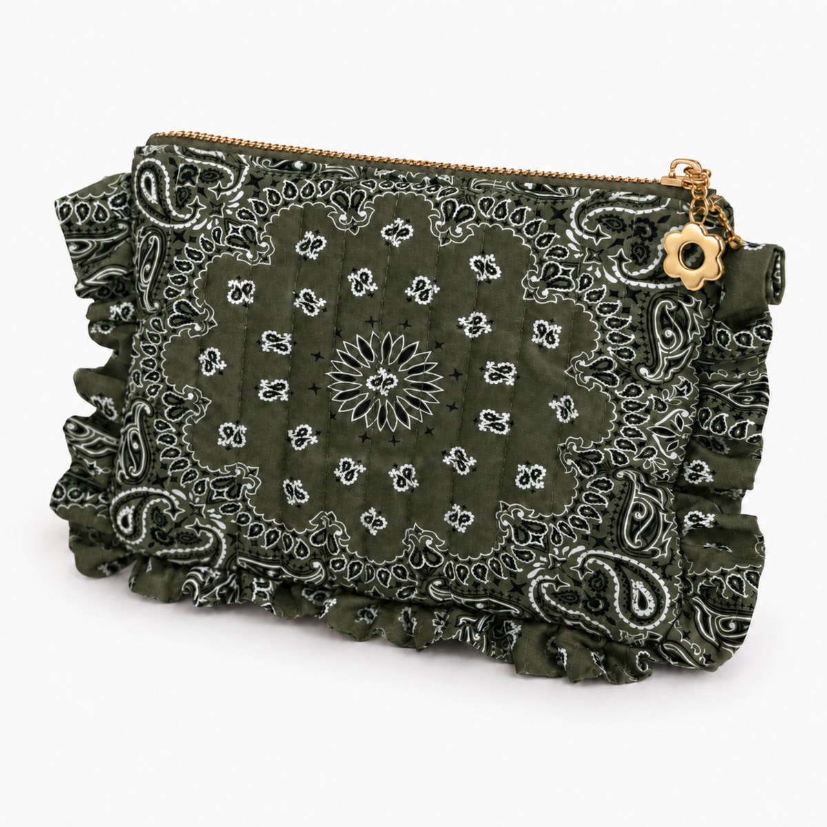 BANDANA RUFFLE QUILTED COSMETIC CASE