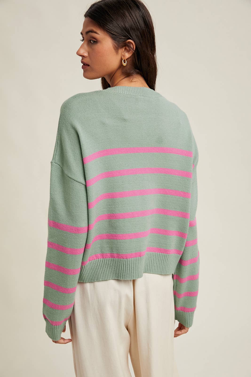 FRESH START STRIPED SWEATER