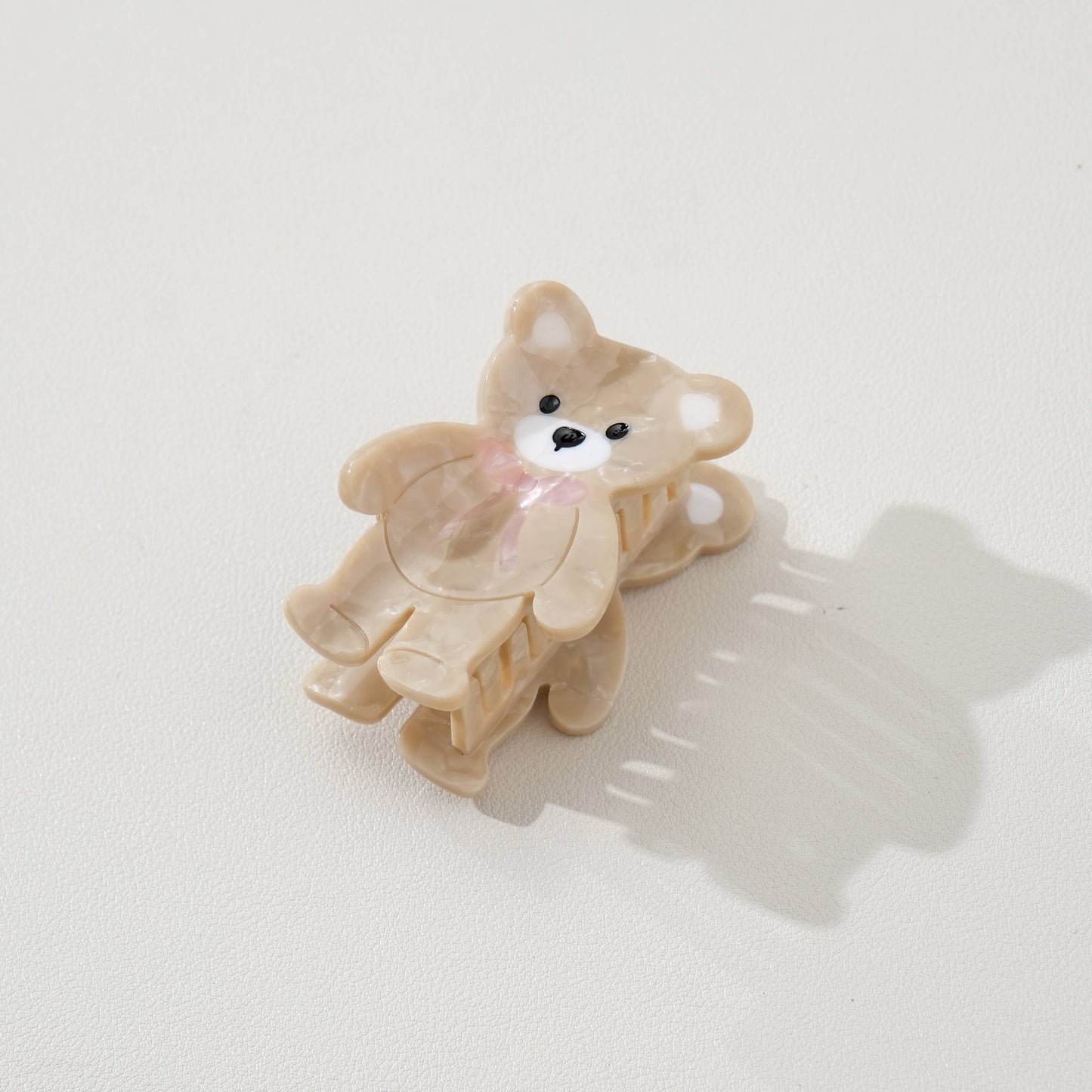 PINK BOW TEDDY BEAR CLAW CLIP