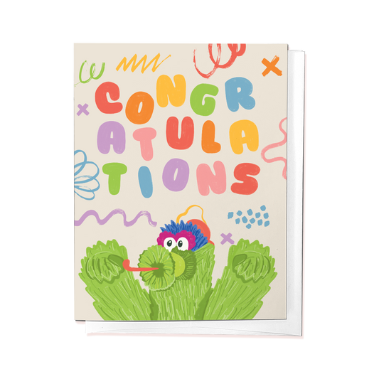CONGRATULATIONS PHILLY PHANATIC BASEBALL GREETING CARD