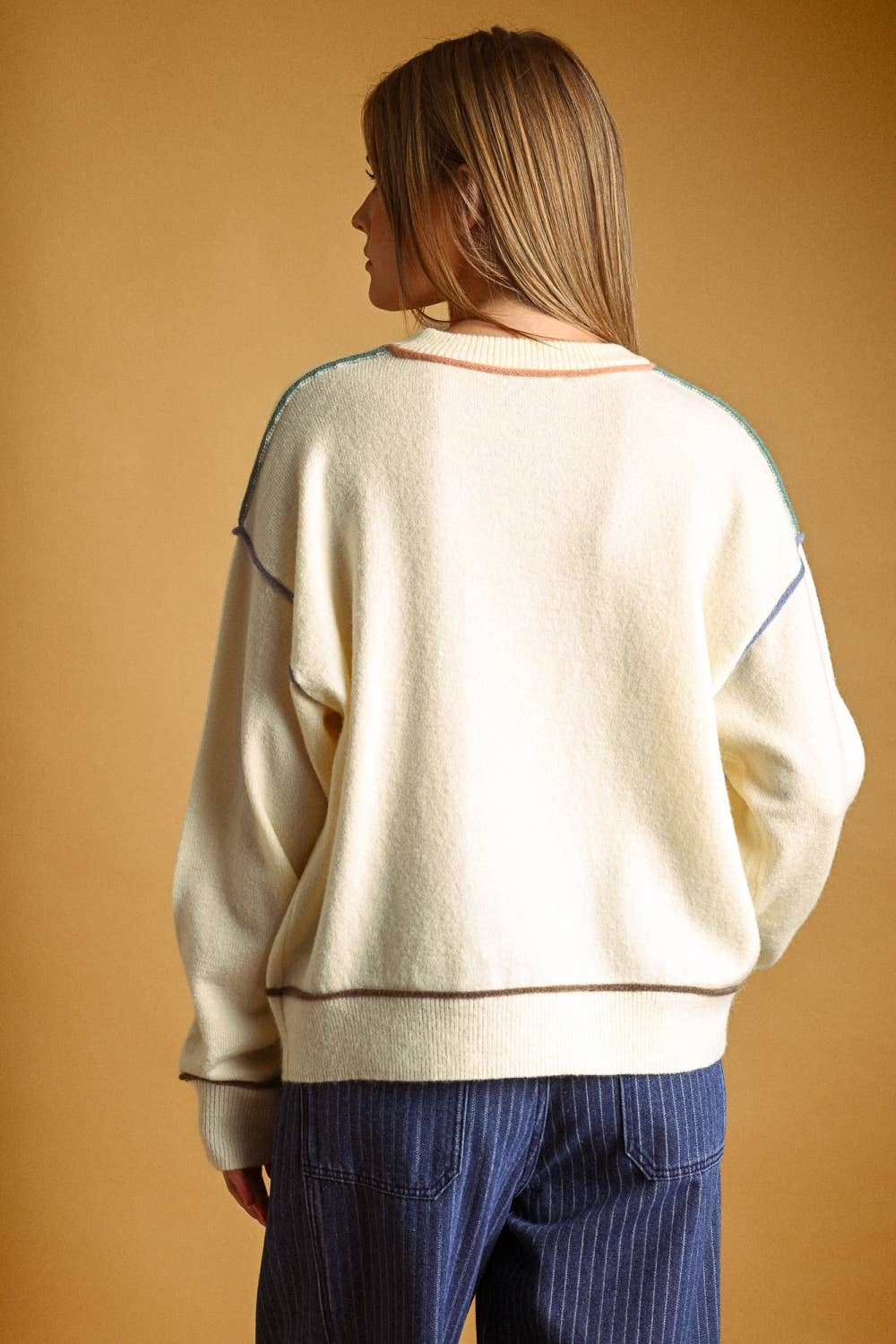 JANIE COLOR CONTRAST SWEATER