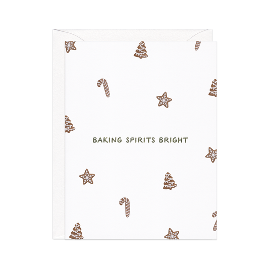 BAKING SPIRITS BRIGHT GINGERBREAD CHRISTMAS CARD