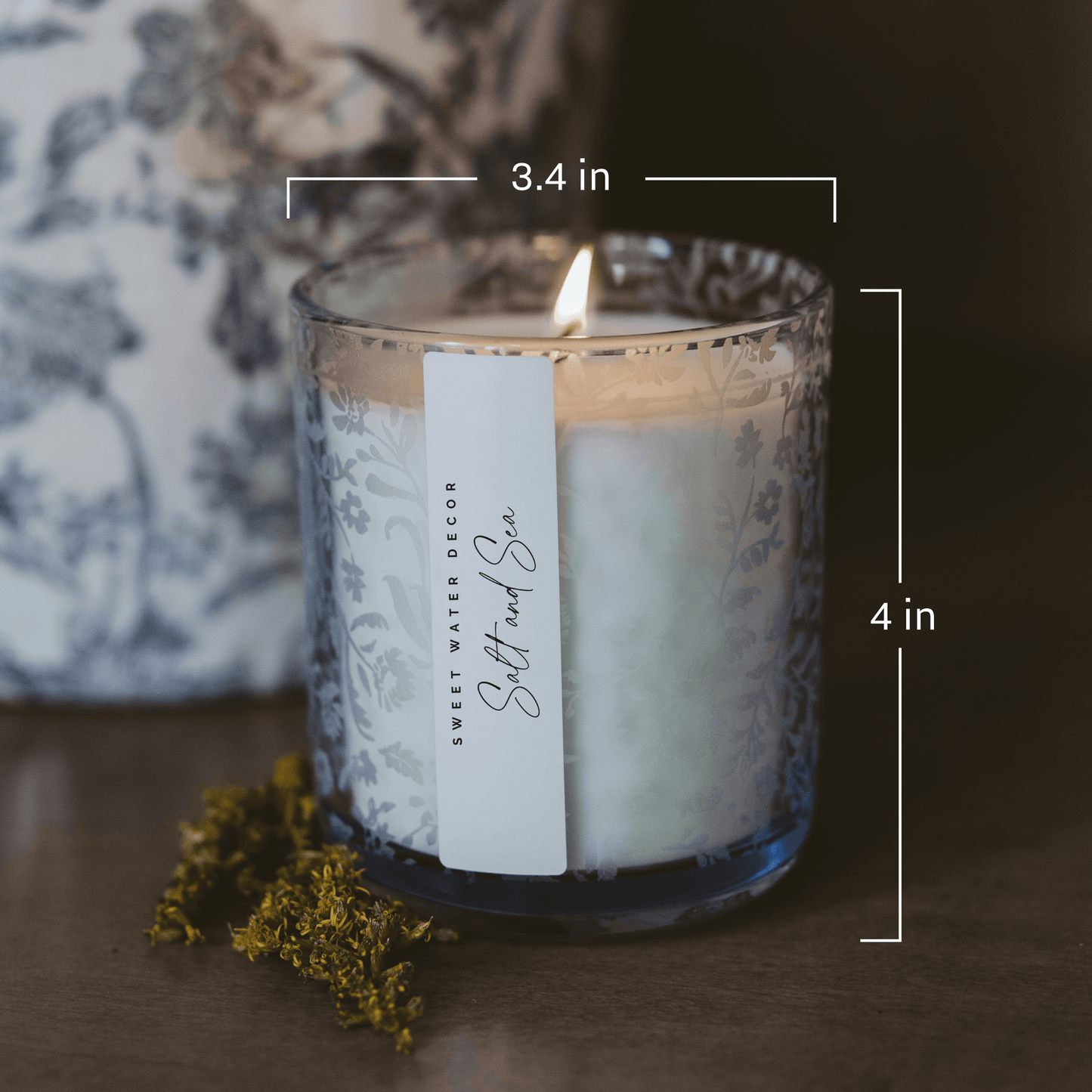 SPA DAY BLUE FLORAL CANDLE