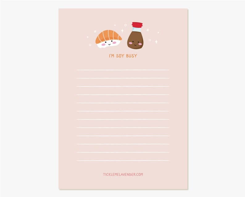 I'M SOY BUSY SUSHI NOTEPAD