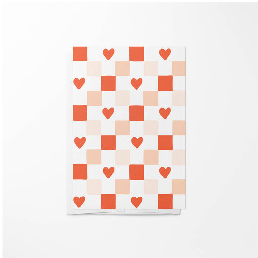 MINI CHECKERED HEART CARD