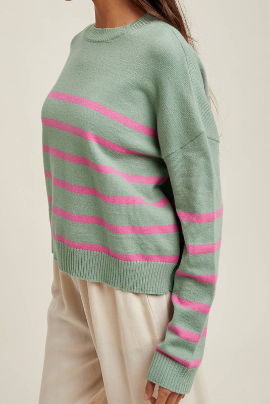 FRESH START STRIPED SWEATER